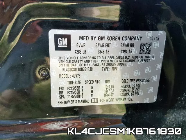 KL4CJCSM1KB761830 фото 2