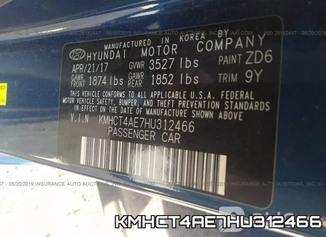 KMHCT4AE7HU312466 фото 10