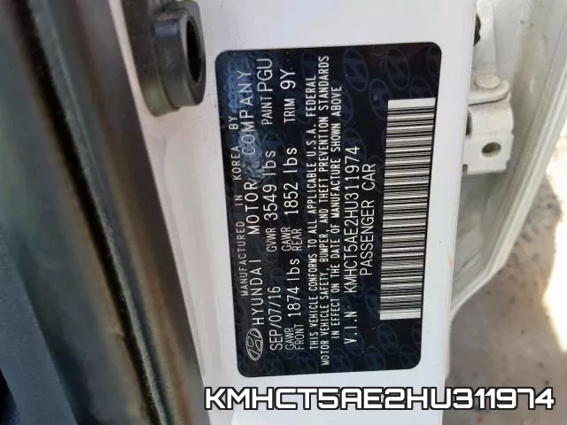KMHCT5AE2HU311974 фото 2