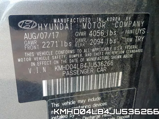 KMHD04LB4JU536266 фото 2