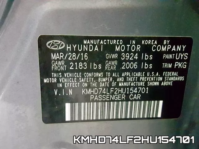 KMHD74LF2HU154701 фото 2
