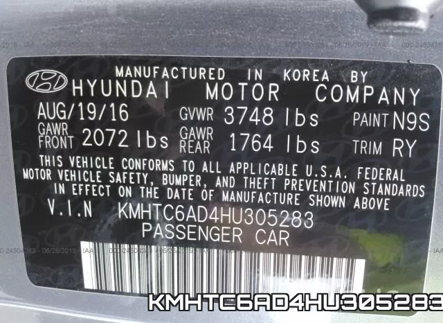 KMHTC6AD4HU305283 фото 10