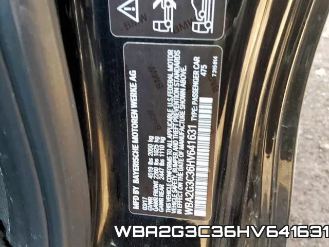 WBA2G3C36HV641631 фото 2