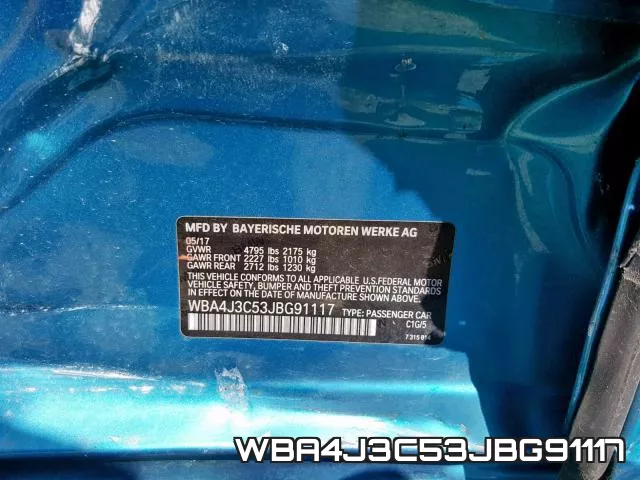 WBA4J3C53JBG91117 фото 2