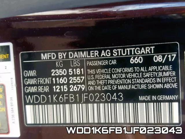WDD1K6FB1JF023043 фото 2