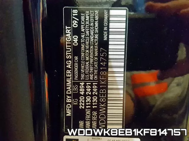 WDDWK8EB1KF814757 фото 2