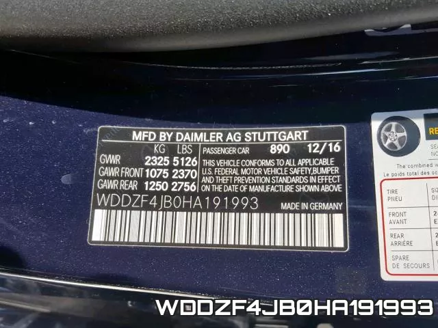 WDDZF4JB0HA191993 фото 2