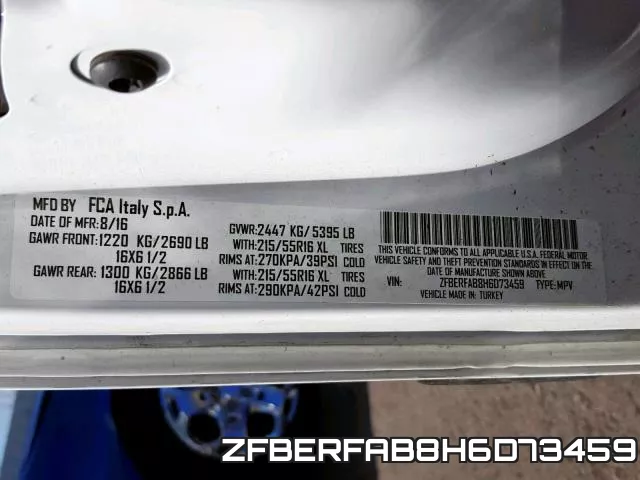 ZFBERFAB8H6D73459 фото 2