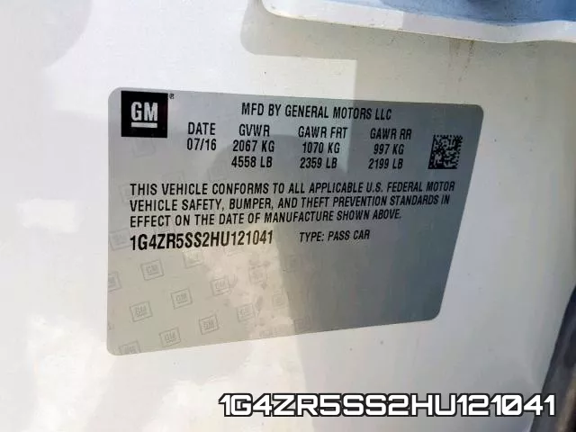 1G4ZR5SS2HU121041 фото 2