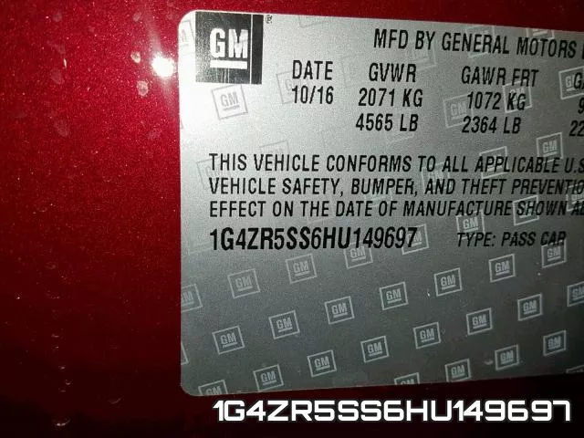 1G4ZR5SS6HU149697 фото 2