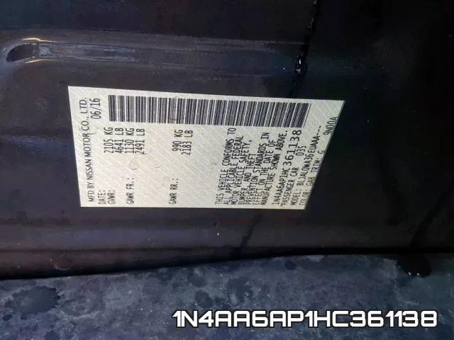 1N4AA6AP1HC361138 фото 2