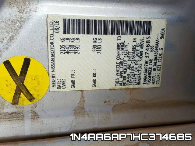 1N4AA6AP7HC374685 фото 2