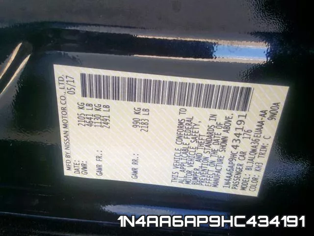 1N4AA6AP9HC434191 фото 2