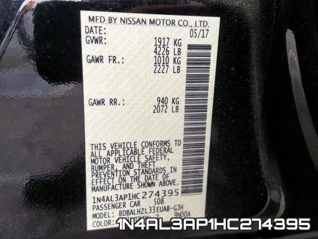 1N4AL3AP1HC274395 фото 2