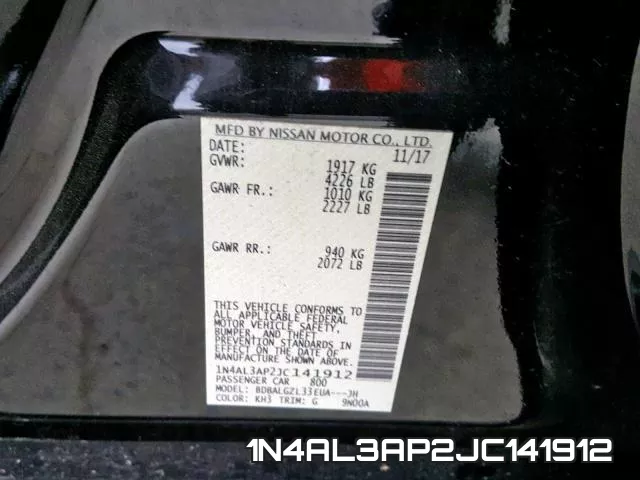 1N4AL3AP2JC141912 фото 2