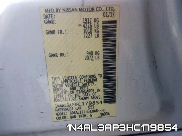 1N4AL3AP3HC179854 фото 2