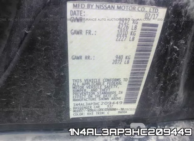 1N4AL3AP3HC209449 фото 9