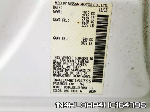 1N4AL3AP4HC164795 фото 2