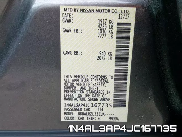 1N4AL3AP4JC167735 фото 2