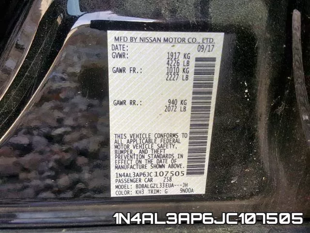 1N4AL3AP6JC107505 фото 2