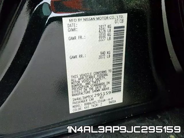 1N4AL3AP9JC295159 фото 2