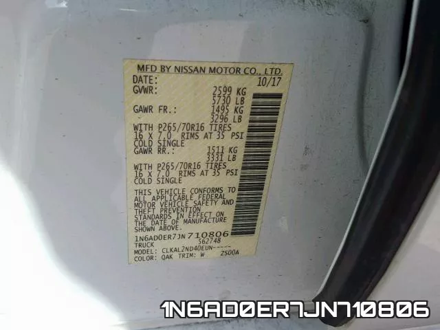 1N6AD0ER7JN710806 фото 2