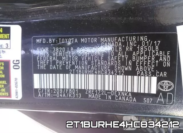 2T1BURHE4HC834212 фото 10