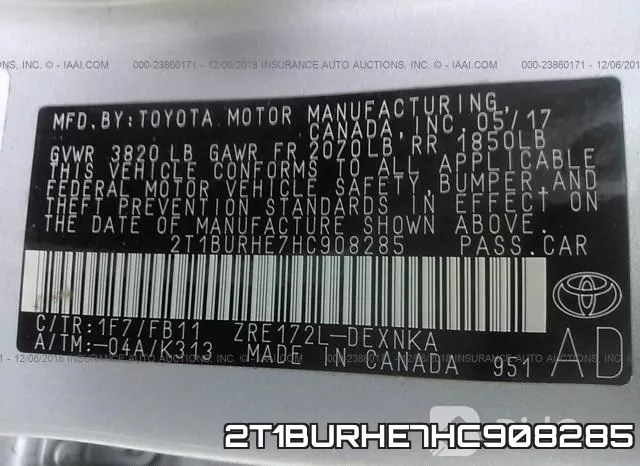 2T1BURHE7HC908285 фото 10