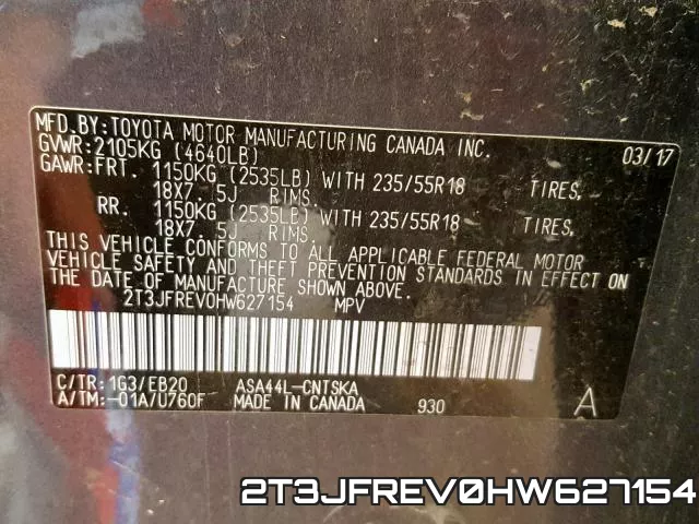 2T3JFREV0HW627154 фото 2