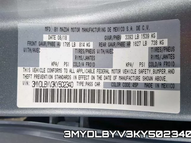 3MYDLBYV3KY502340 фото 2