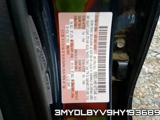 3MYDLBYV9HY193689 фото 2