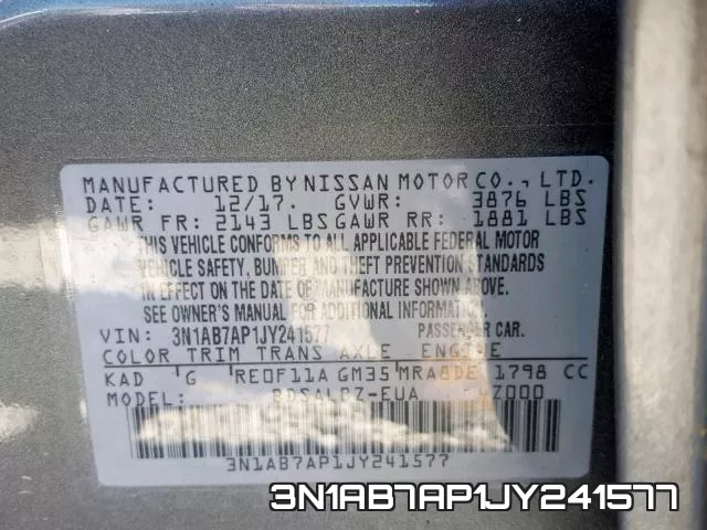 3N1AB7AP1JY241577 фото 2