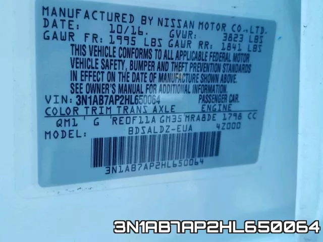 3N1AB7AP2HL650064 фото 2