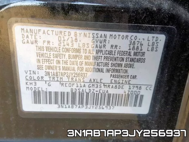3N1AB7AP3JY256937 фото 2
