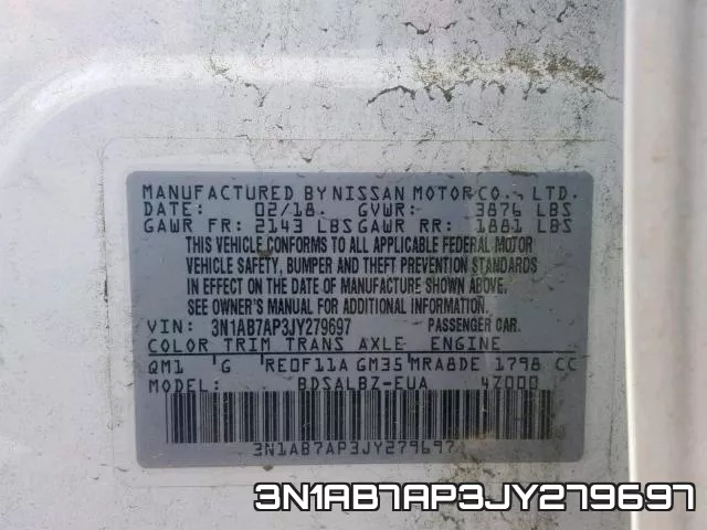 3N1AB7AP3JY279697 фото 2