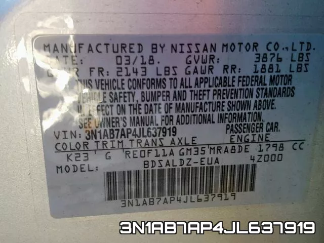 3N1AB7AP4JL637919 фото 2