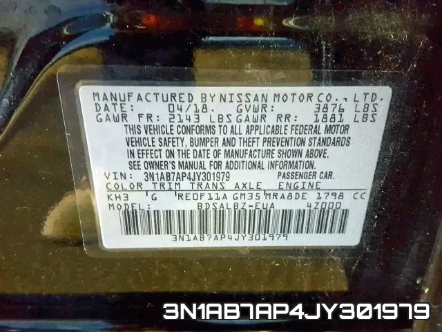 3N1AB7AP4JY301979 фото 2