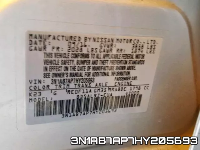 3N1AB7AP7HY205693 фото 2