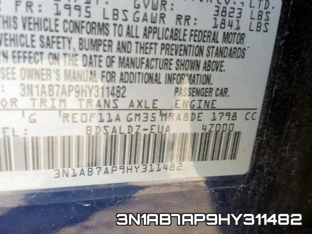 3N1AB7AP9HY311482 фото 2