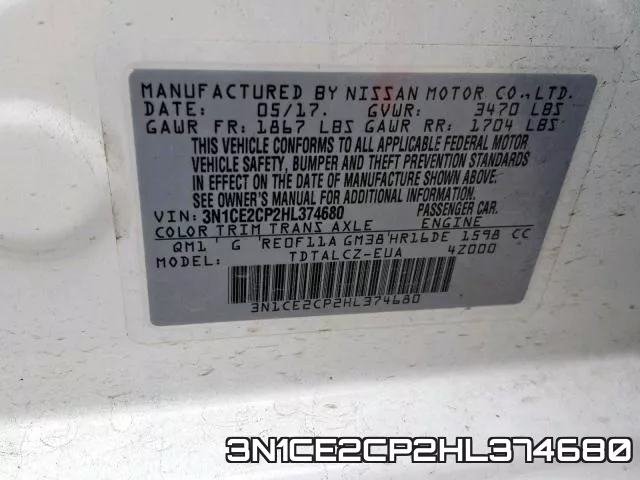 3N1CE2CP2HL374680 фото 2
