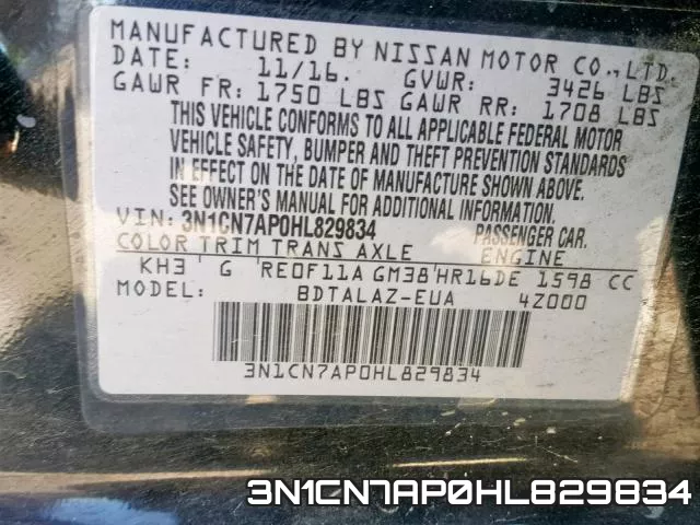 3N1CN7AP0HL829834 фото 2
