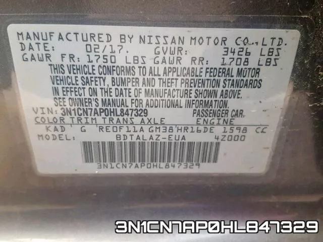 3N1CN7AP0HL847329 фото 2