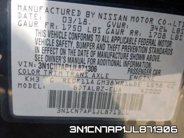 3N1CN7AP1JL871306 фото 2