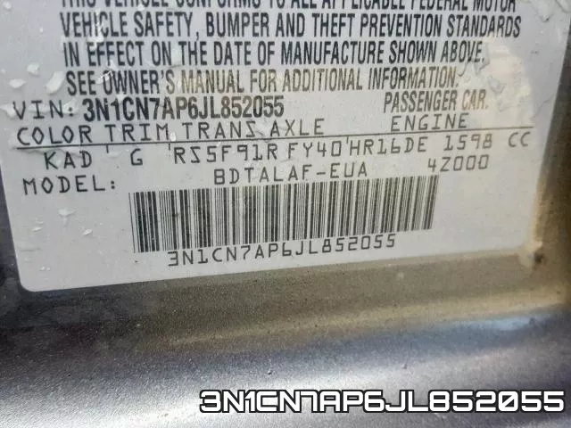 3N1CN7AP6JL852055 фото 2