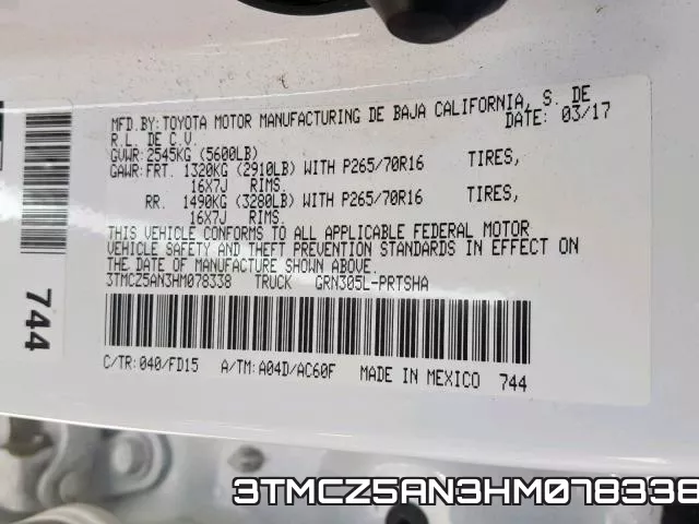 3TMCZ5AN3HM078338 фото 2