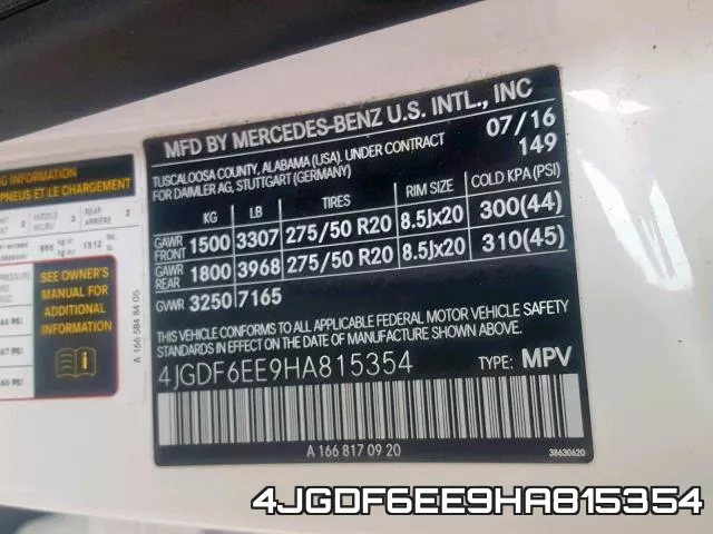 4JGDF6EE9HA815354 фото 2