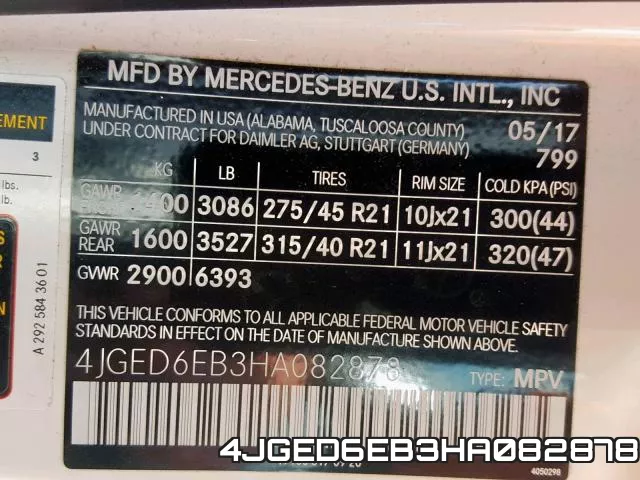 4JGED6EB3HA082878 фото 2