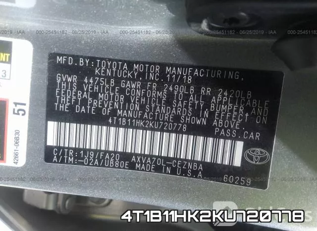 4T1B11HK2KU720778 фото 10