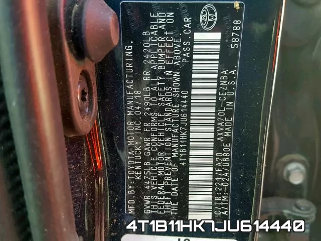 4T1B11HK7JU614440 фото 2