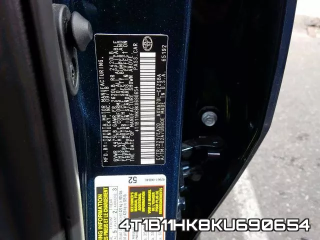 4T1B11HK8KU690654 фото 2